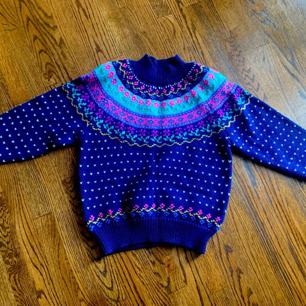 Vintage Ashley fair isle sweater size medium crew
